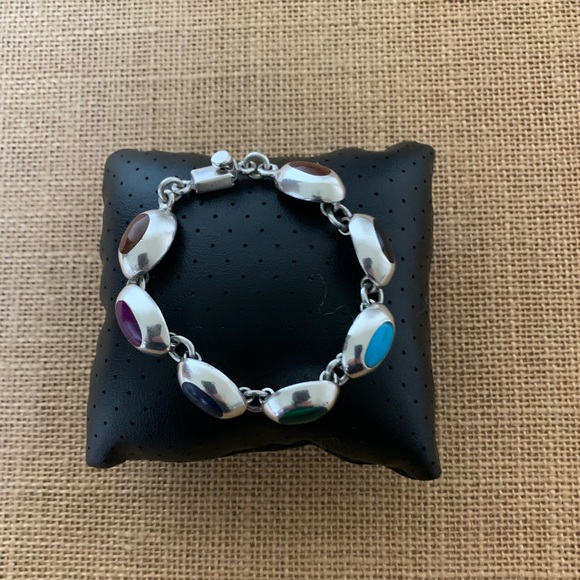 TAXCO VINTAGE 925 MEXICO STONE BRACELET - Picture 2 of 6